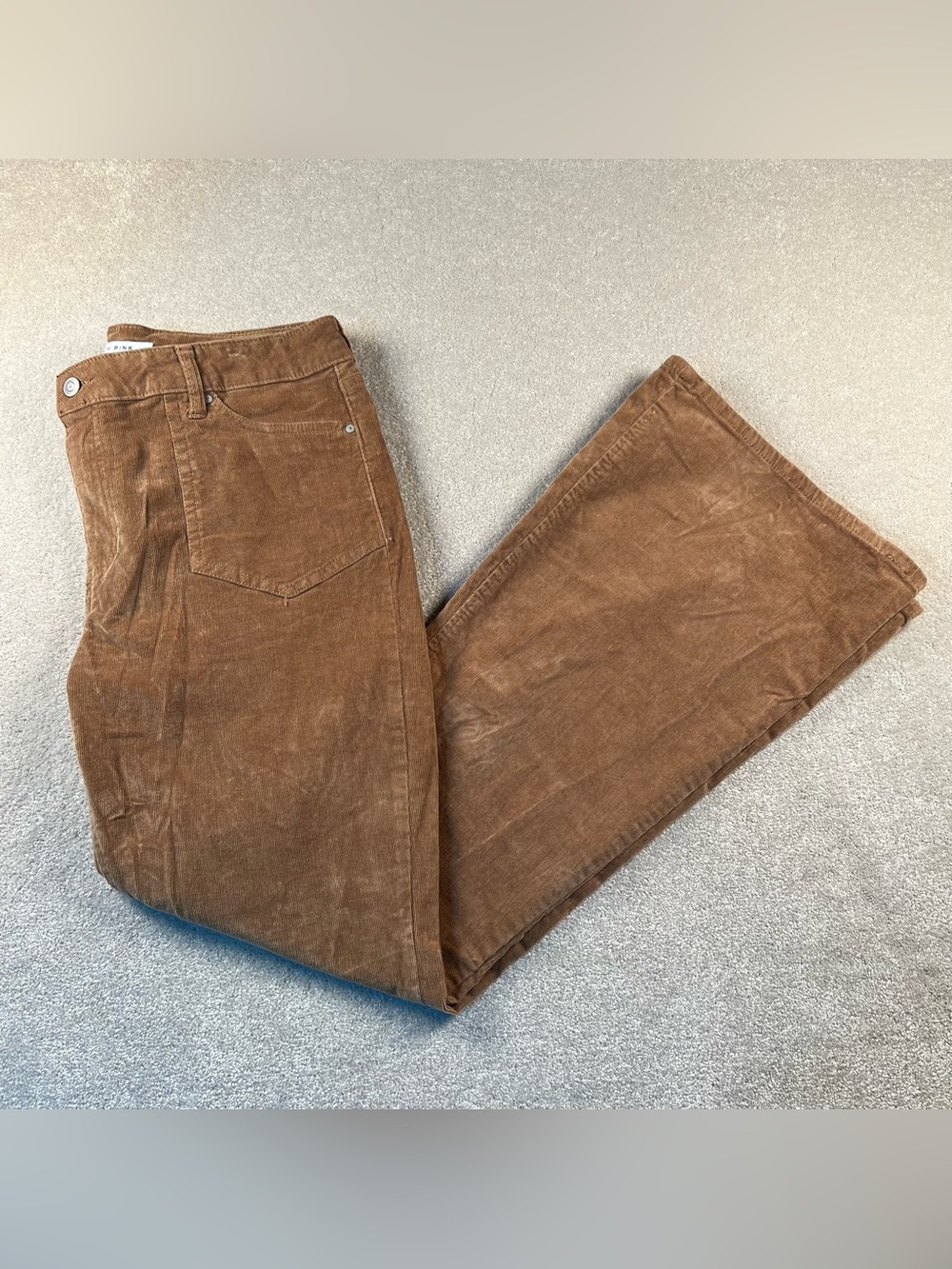 Corduroy Flare Leg Pants Brown Patch Pockets Celebrity Pink Junior's 15